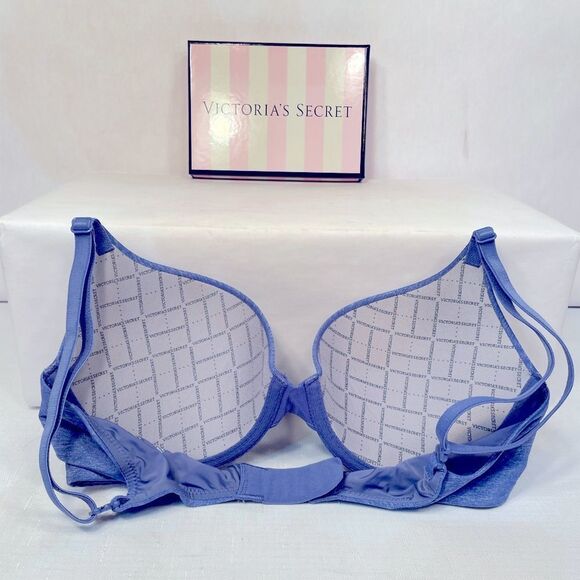 Victoria's Secret Blue Padded Perfect Coverage Bra with Seamless Design 32C - Picture 3 of 5